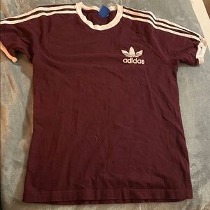 Adidas Burgundy Tee with White Accents